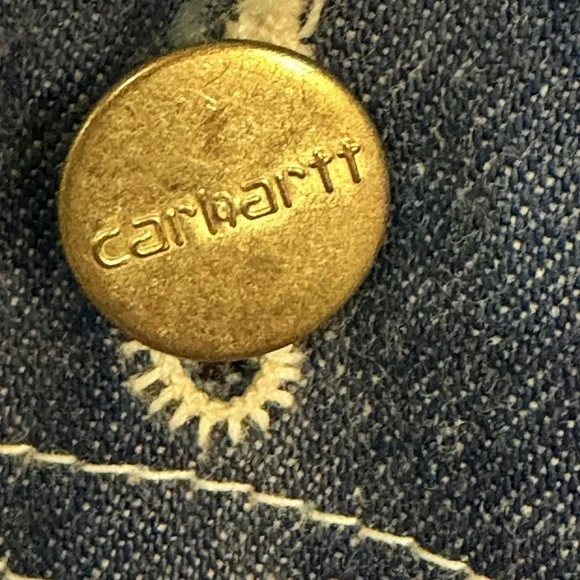 Carhartt Denim Chore Coat Vintage 80s Size 36 8C Union Made USA Jean Jacket - Picture 10 of 12